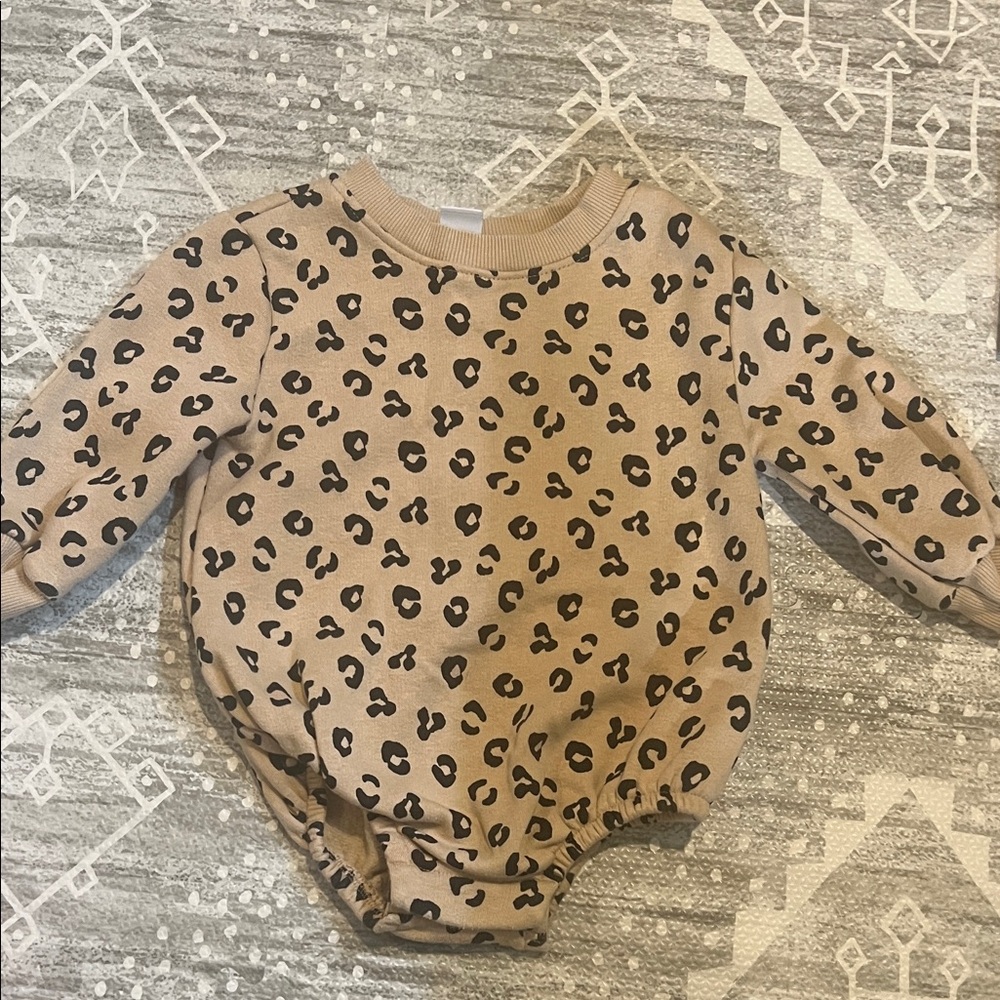 Old Navy Tan and Black Leopard Print Bodysuit